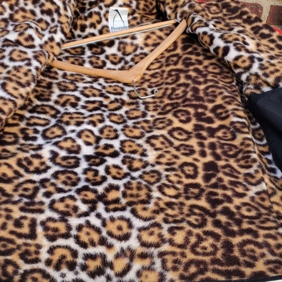 Vintage Red Wool& Leopard Coat L..XL - Picture 3 of 14